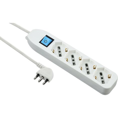 Multipresa con Interruttore 4 Posti (SCHUKO+10 16) Art 62069 Electraline