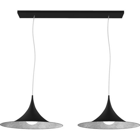 LUMICOM  LOUIE BINARIO Sospensione, 2X E27, max 42W, metallo, matt black/silver, D.33cm x L.70cm (1/4)