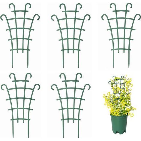 Soporte para plantas trepadoras, 6 piezas, soporte para plantas, mini enrejado (1/5)