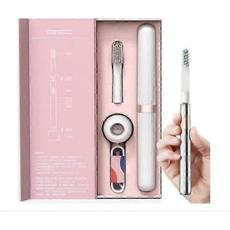 Brosse à dents électrique pour adultes, rechargeable, usage domestique, blanchissante, poils souples, portable, idéale pour les voyages, cadeau.-AquaForge