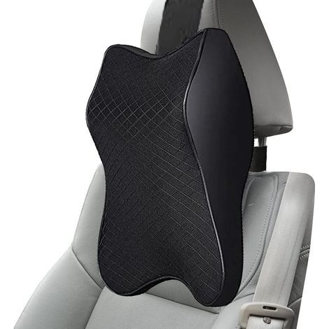 Appuie Tete Voiture,Oreillers de Cou Appuie Tete Voiture avec Mousse à Mémoire,Coussin Nuque pour Soutien de Cou,Respirant Noir (1/5)