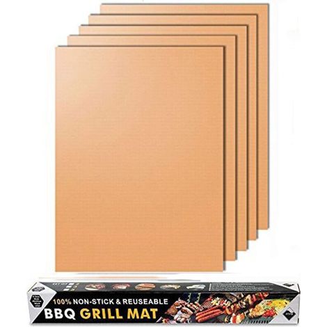 Tapis de cuisson en cuivre pour barbecue, lot de 5. Tapis de cuisson magiques, durables, antiadhésifs, réutilisables et faciles à nettoyer - AquaForge (1/5)