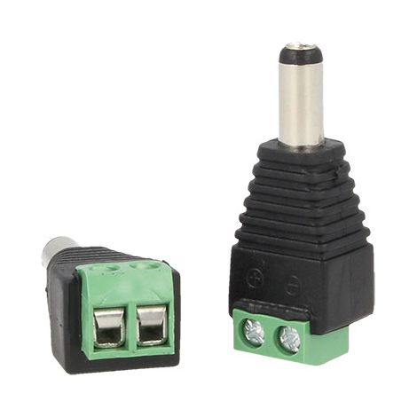 2 PZ Connettori Convertitori da Morsetti a Cavo Alimentazione DC JACK Maschio 5,5mm x 2,1mm (1/3)