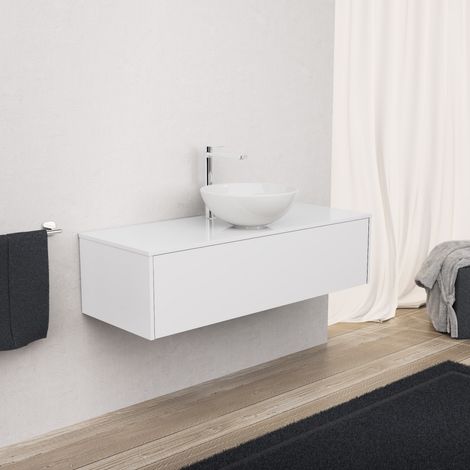Inda - Meuble de salle de bain 1 tiroir L.120 avec vasque à poser (1/5)