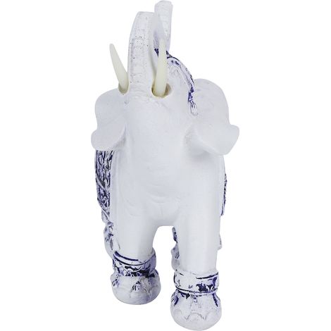Figurine d'éléphant de taille moyenne, en résine et porcelaine, idéale pour décorer une cave à vin, un meuble TV ou une entrée. (1/5)