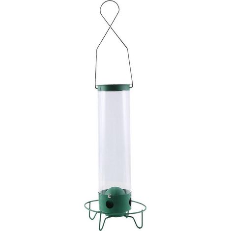 Mangeoire à oiseaux sauvages anti-écureuils Droll Yankees, suspendue en fer forgé pour terrasse extérieure, modèle B (1/5)