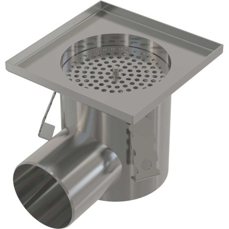 Pozzetto di scarico industriale 150×150, acciaio inox AISI 304 (1/2)