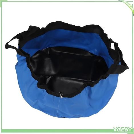 Fafeicy lavabo portable Seau pliable avec poignée, récipient d'eau pliable léger, lavabo en PVC épais pour sport Bleu 7,5L (1/5)