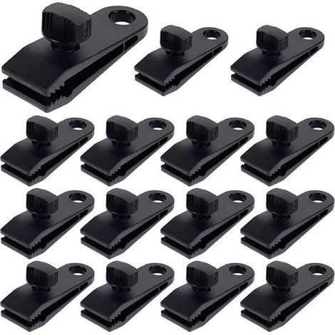 Tarp Clips, Tent Clips, Multifunctional Plastic Tarp Clamps, Outdoor Camping Tent Accessories, 15pcs (1/5)