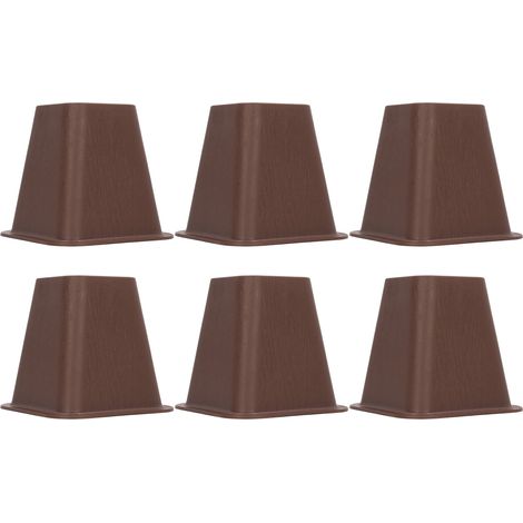 Lot de 6 rehausseurs de meubles en plastique antidérapants, imitation bois, pour lit, bureau, canapé, chaise ou machine à laver.