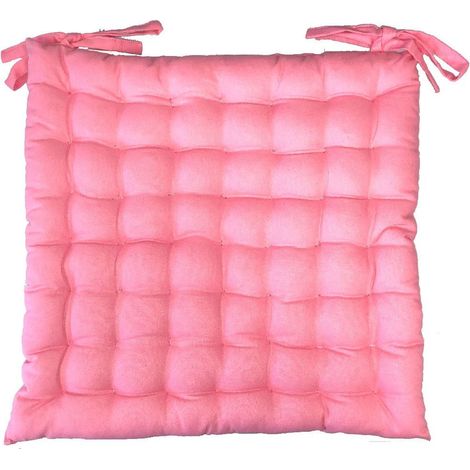 Assise de chaise matelassée en coton rose