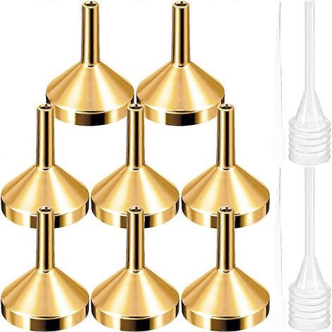 Set Mini-Metalltrichter mit Pipette zum Befüllen kleiner Flaschen – 3,5 x 2,5 cm – Gold (1/3)