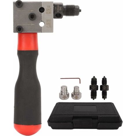 Trywise Ensemble d'outils d'évasement Automobile 3/16in 1/4in Tube de cuivre Ligne de Frein Simple Double Adaptateur d'outil d'évasement (1/4)