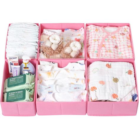 Schubladen Organizer 6er Set Rosa für Pax Schrank 75x58 (1/5)