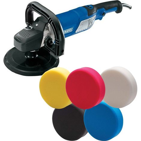 Draper Polisher Car Van Boat Buffer 180mm Pad Size 3m Cable and 5 Sponges 56680 (1/3)