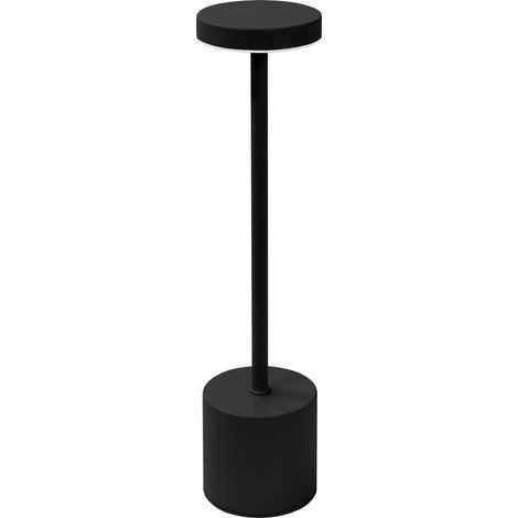 ML-Design LED Tischlampe kabellos mit Touch, Schwarz Ø8x34,5cm, Nachttischlampe mit 3 Lichtfarben Dimmbar, Tragbare Metall Akku Tischleuchte USB-C Schreibtischlampe Leselampe LED Lampe Wiederaufladbar (1/5)