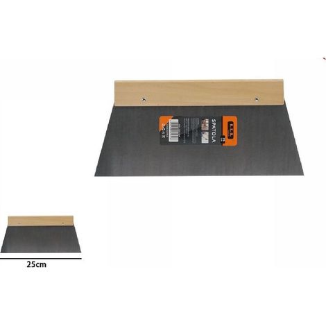 TrAdE Shop Traesio - Spatola Trapezoidale Per Stucco In Acciaio Manico In Legno 25 Cm Pittore 53270a -