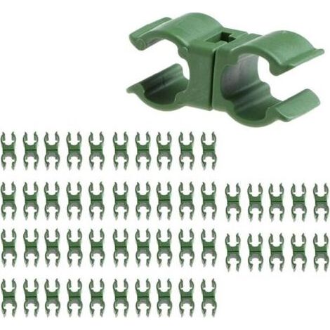 Lot de 50 connecteurs de tige de treillis pour plantes, 16 mm, clips de fixation universels en plastique pour jardin, verger, cage à tomates (1/4)