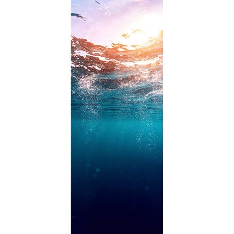 Panneau mural douche en alu-composite VIPANEL - Inspiration Nature Décor Océean - Finition Brillant - 100x255cm (1/5)