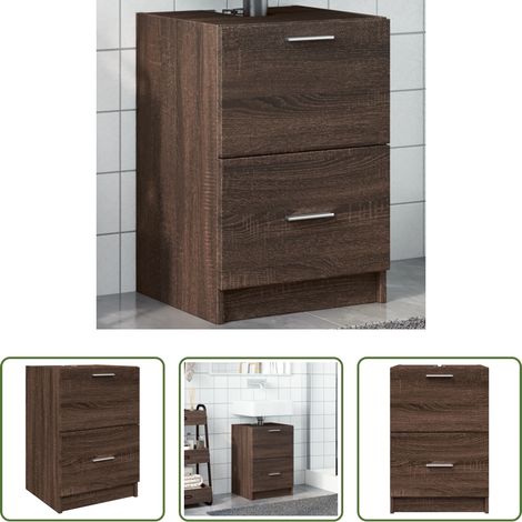 Armoire de salle de bain - Meuble d'évier chêne marron 40x37x59 cm bois d'ingénierie (1/5)