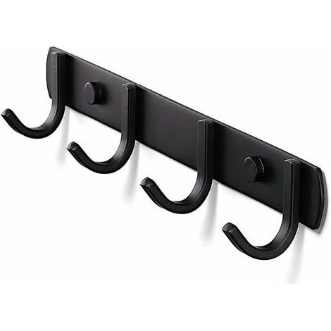 Wandgarderobe aus Edelstahl – 4 Haken – Inkl. Wandhalterung – Für Bad, Schlafzimmer, Büro – Maximale Traglast 10 kg – Mowze (1/5)