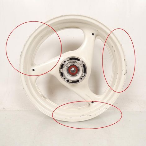 [PRODUIT D'OCCASION] Jante arrière blanche origine pour moto Suzuki 650 SV DOT BJM (1/3)