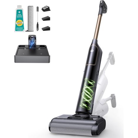 Aspirateur Laveur sans Fil, 8000Pa Pliage 180°, 3 Modes et Auto-Nettoyage, Réservoir 800ml, Lavage Pression et Anti-Enchevêtrement pour Tapis et Poils, avec Liquide de Nettoyage (1/5)