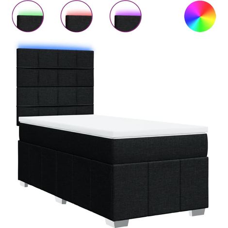 Maison Exclusive - Boxspringbett mit Matratze Schwarz 90x200 cm S (1/5)