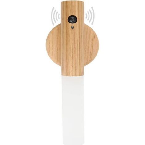 Wandleuchte aus Holz, wiederaufladbare, kabellose, magnetische, batteriebetriebene Wandleuchte mit Schalter (1/5)