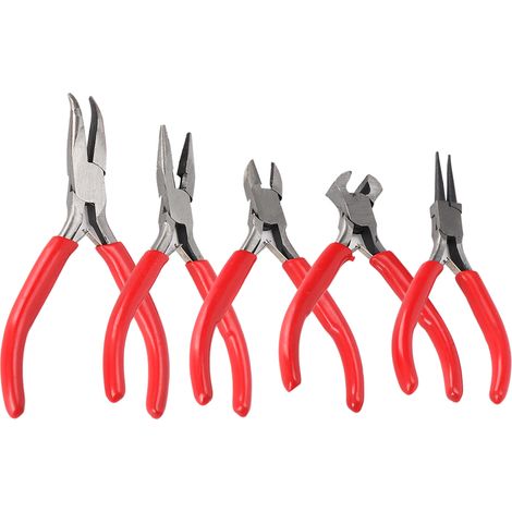 Ensemble de 5 mini pinces coupantes en acier pour bijoux, outils de bricolage faits main, bec long et rond (1/5)