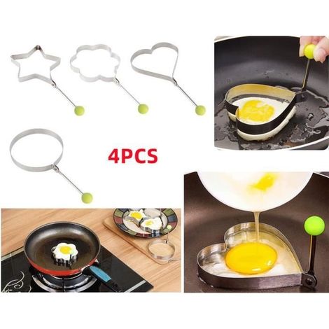 Moule à oeuf au plat - Acier inoxydable - 4pcs (1/4)
