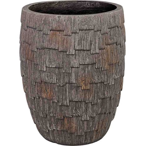 Macetero de fibra de vidrio marrón 36x36x45cm
