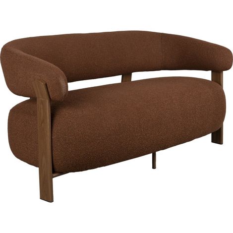 Canapé, Canapé 2 places Robyn tissu marron design arrondi Marron en Fabric, BOITE A DESIGN