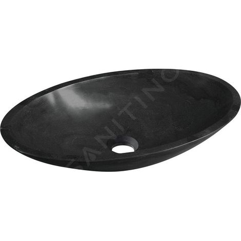 Sapho Blok - Vasque, 600x350 mm, sans trop-plein, noir mat 2401-40 (1/2)