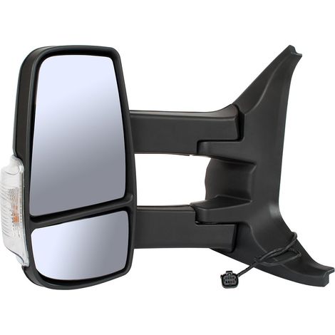 Rétroviseur extérieur électrique gauche à bras long – Compatible Ford Transit VIII 2014 – Avec clignotant – Chauffage inclus