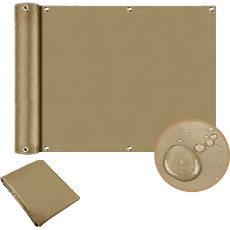 Vela ombreggiante, protezione UV al 95%, poliestere resistente, sabbia, 75x600 cm-c (1/2)