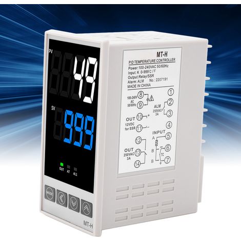 Régulateur de température intelligent PID à affichage numérique AC100-240V, avec régulation automatique, relais d'entrée de type KJE et sortie statique, 48 x 96 mm (1/5)