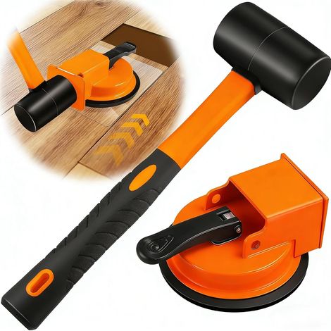 Outil de fixation de l'écart de sol robuste avec maillet en caoutchouc, outils de fixation de sol, ventouse améliorée, réparation de sols stratifiés, entretien de l'installation complet d'outils de (1/5)