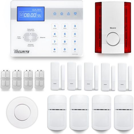 Alarme maison sans fil ICE-Bi26 – Double connectivité box internet et GSM – Portée 100m – 32 accessoires sans fil connectables – Tike Sécurité (1/4)