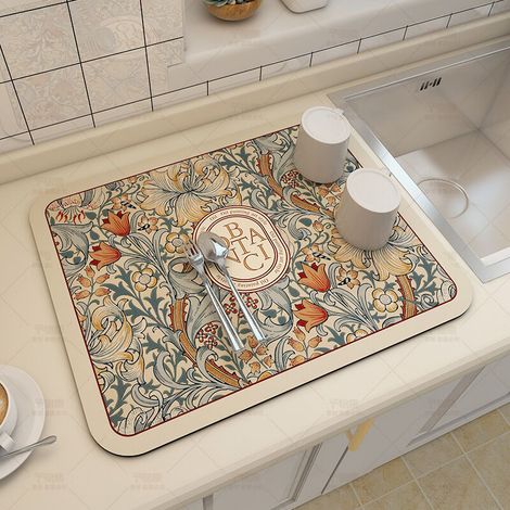 Abtropfmatte für Geschirr, 30 × 40 cm, super saugfähig, für die Küche (1/4)