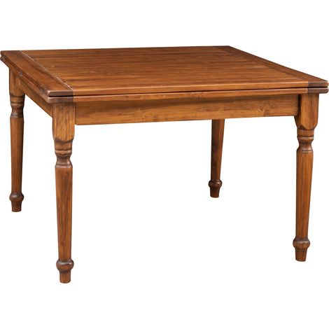 Biscottini – Table de salle à manger extensible 120x240 cm en bois massif noyer – Design compact pour cuisine – Made in Italy (1/5)