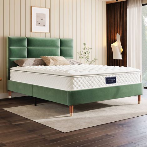 Matelas 180x200 cm H3 mi-ferme, matelas orthopédique 7 zones avec ressorts ensachés et mousse froide, 20 cm, certifié OEKO-TEX®, 4 poignées (1/5)