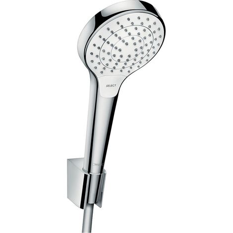 hansgrohe Brausehalter-Set Croma Sel. S Vario 1250mm Brauseschlauch, weiß/chrom (1/4)