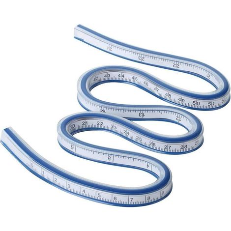 1 Pièces 60cm Règle Courbe Flexible, Règle Courbe en Plastique, Règle à Mesurer pour Studio, Dessin, Vêtement, Menuiserie (1/4)