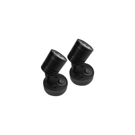 2 Stück 12V zylindrische LED-Leseleuchten mit einstellbarem Schalter, warmes Licht für Wohnmobil, Boot, LED-Innenbeleuchtung, Schwarz/Warmweiß 3000K (1/5)
