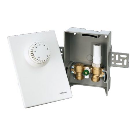 Kit d'installation murale avec vanne thermostatique pré-réglable profondeur de construction 57mm blanc