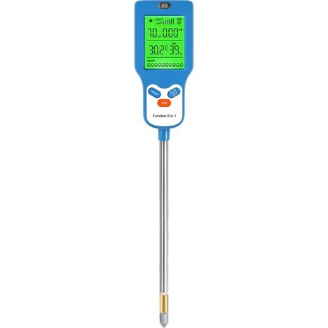 Advanced soil analysis kit for potted lawns with 6-in-1 measurement of soil temperature, light and moisture (1/5)