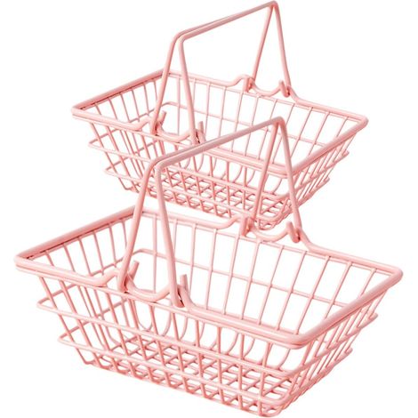 Korb – 2er-Set – Eisen – Aufbewahrung – Küche, Büro, Badezimmer – Rosa (1/5)