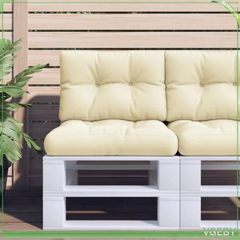 Coussin de palette - FAFEISY - 360537 - Crème 50x40x12 cm - Polyester résistant UV & eau - Rembourrage fibres creuses (1/5)