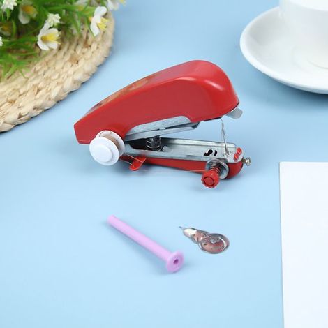 Macchina da cucire portatile, mini macchina da cucire portatile, pratico strumento per cucire, mini macchina da cucire, macchina da cucire a mano - rosso (1/4)